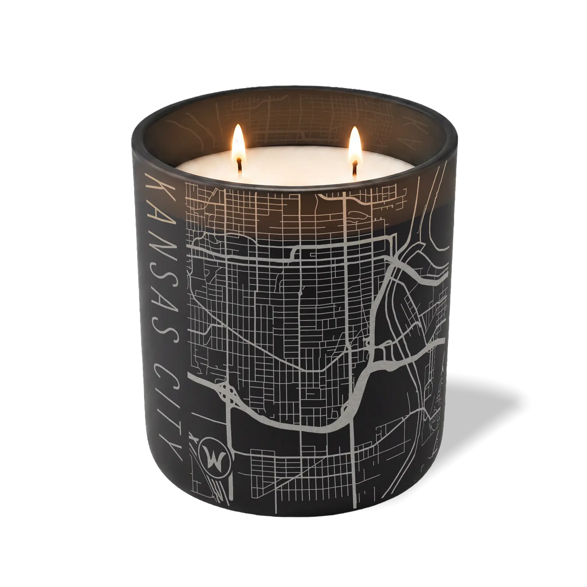 Wild Journey Custom Etched Kansas City Map 12 oz Studio Series Candle in Black