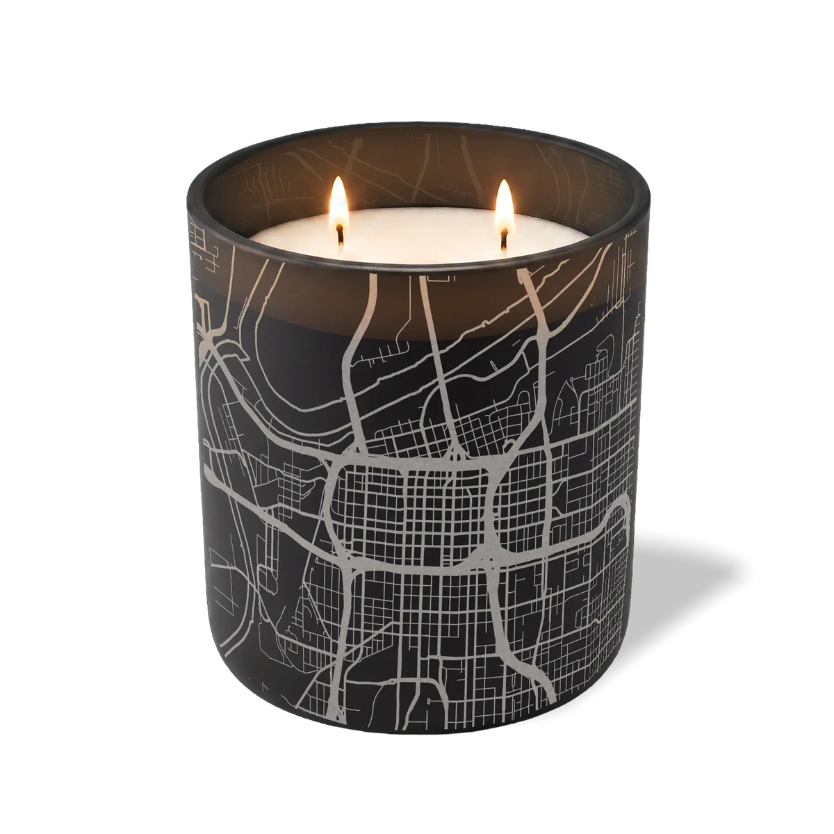 Wild Journey Custom Etched Kansas City Map 12 oz Studio Series Candle in Black