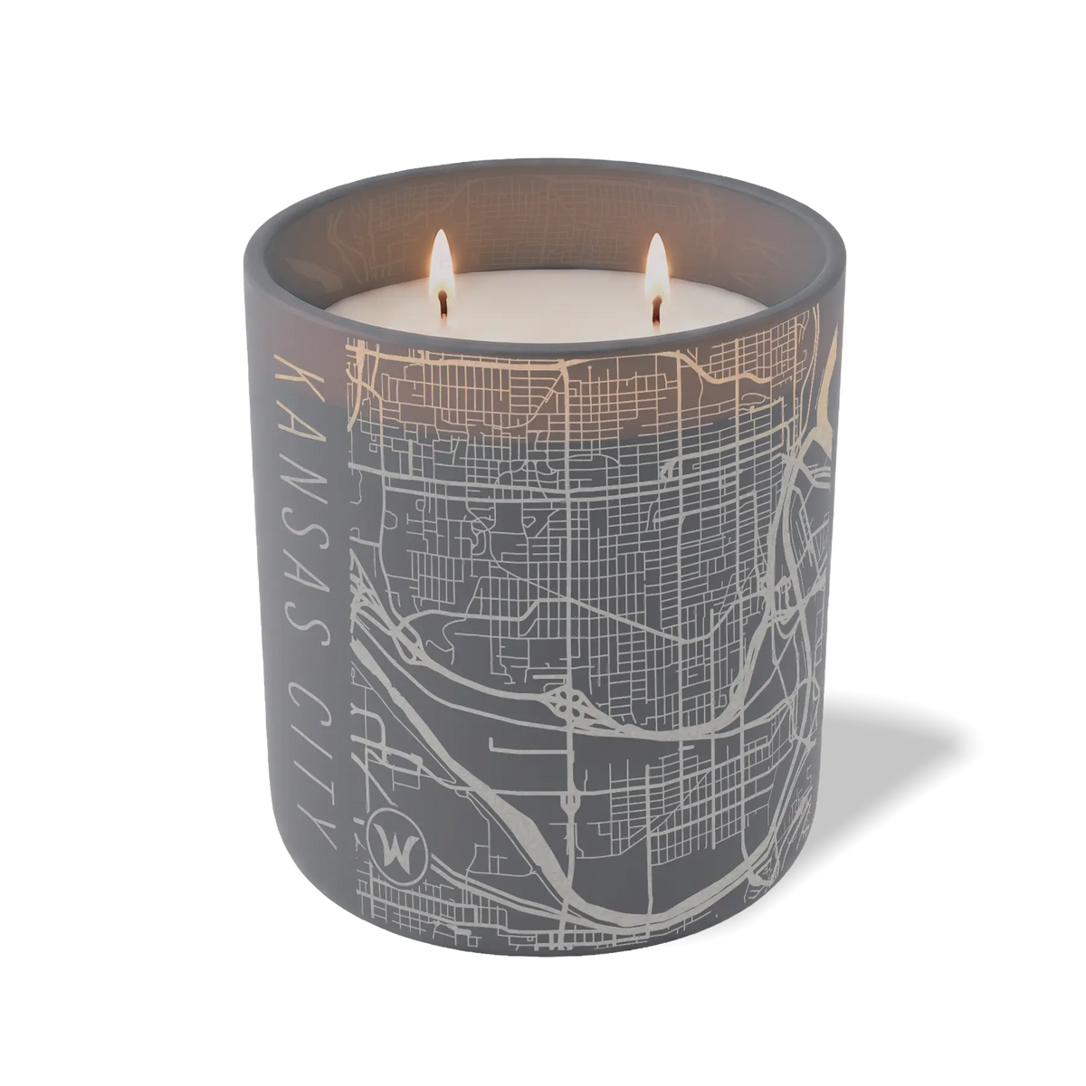 Wild Journey Custom Etched Kansas City Map 12 oz Studio Series Candle in Graphite