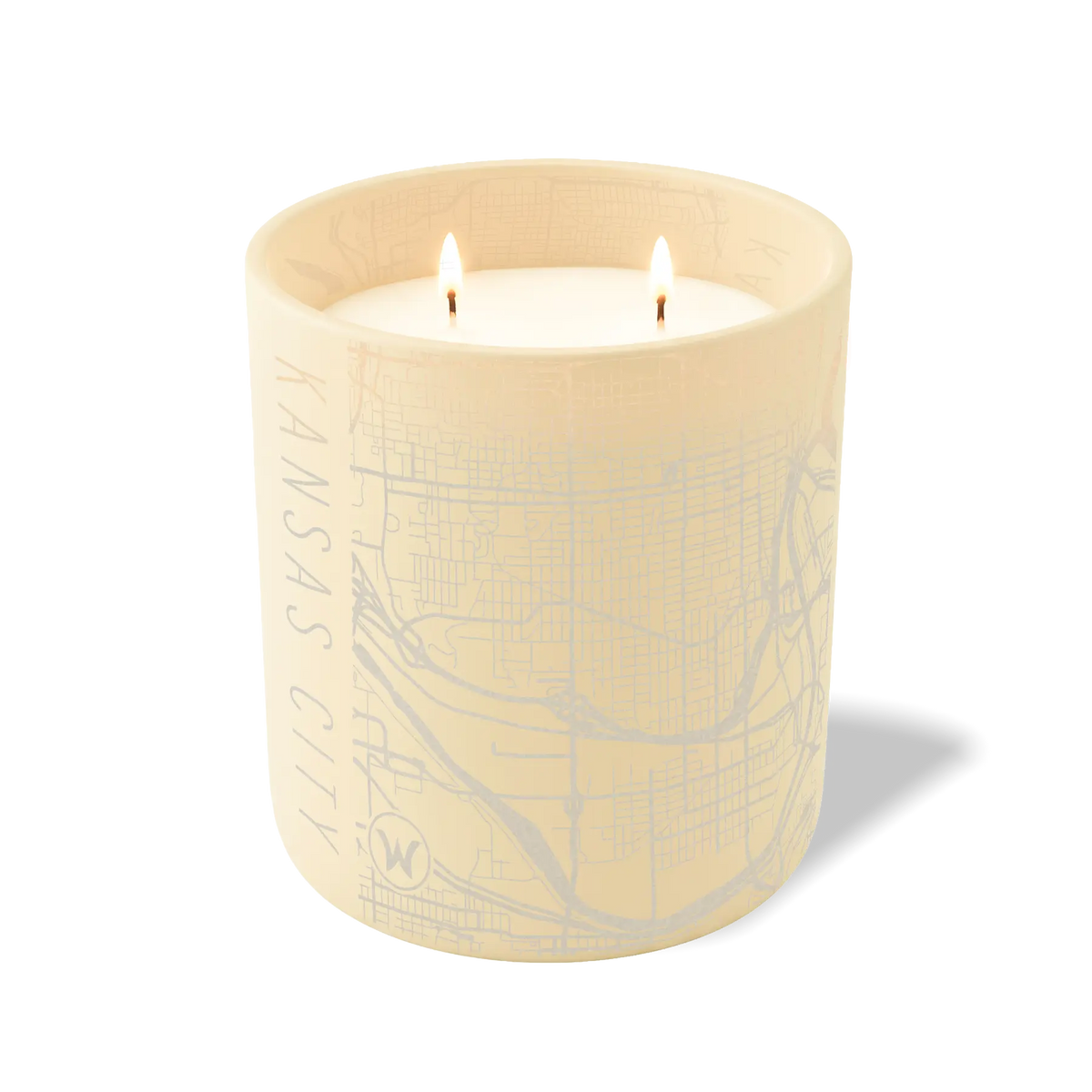 Wild Journey Custom Etched Kansas City Map 12 oz Studio Series Candle in Sand