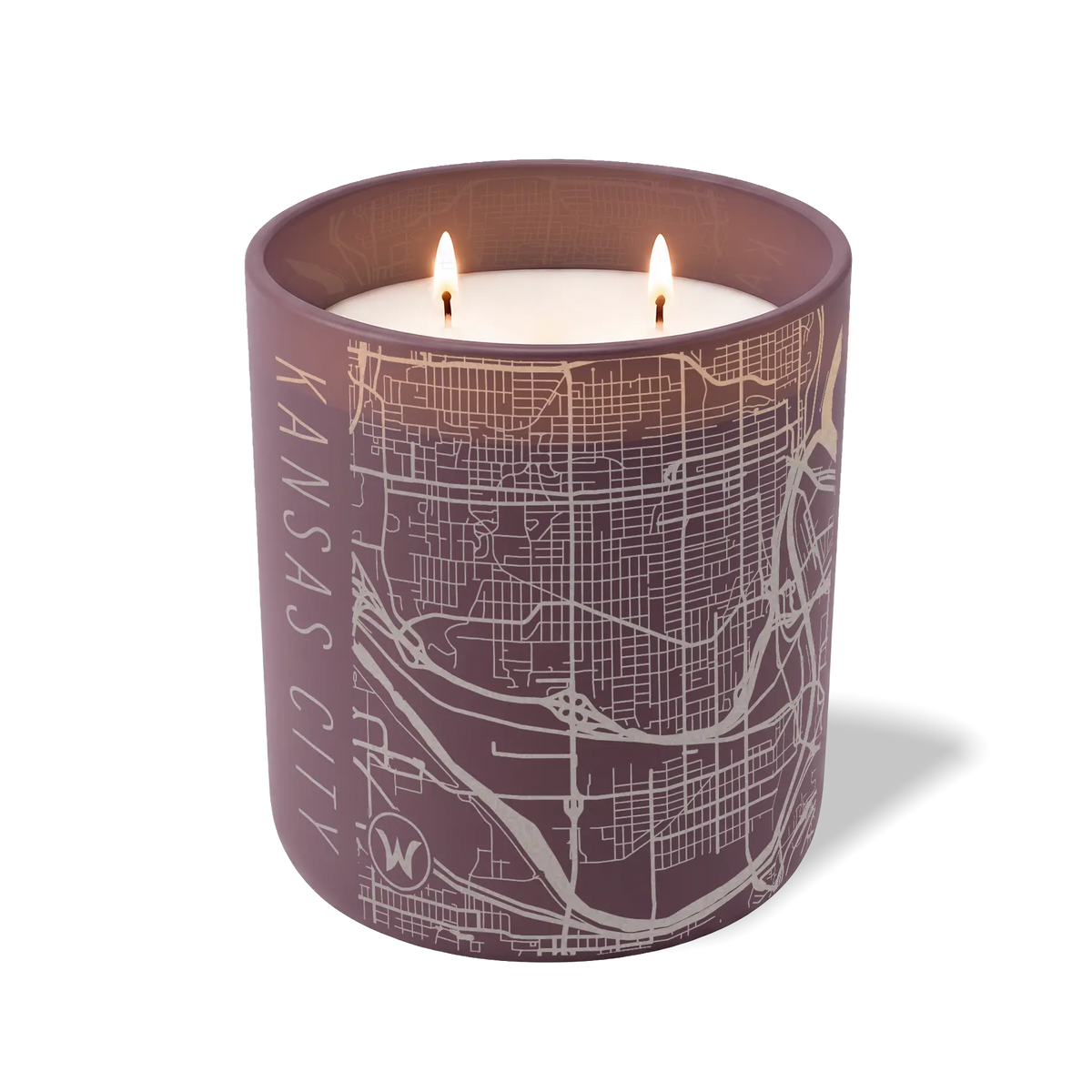Wild Journey Custom Etched Kansas City Map 12 oz Studio Series Candle in Velvet Plum
