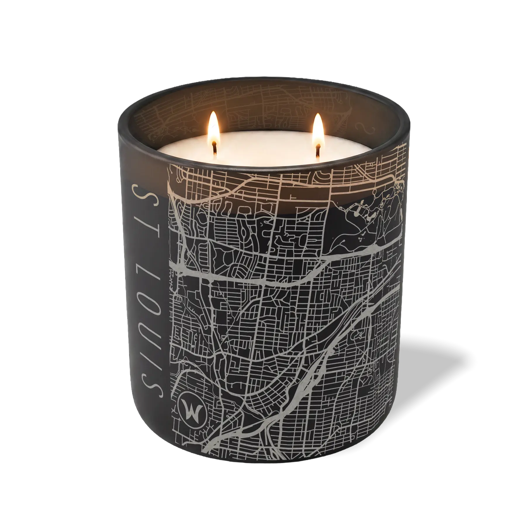 Wild Journey Custom Etched St Louis Map 12 oz Studio Series Candle in Black