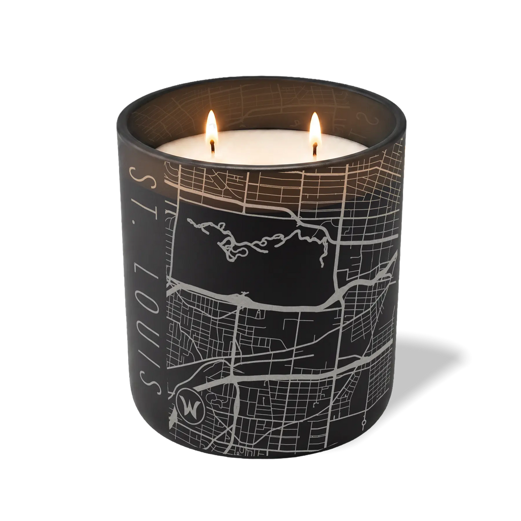 Wild Journey Custom Etched St Louis Map 12 oz Studio Series Candle in Black