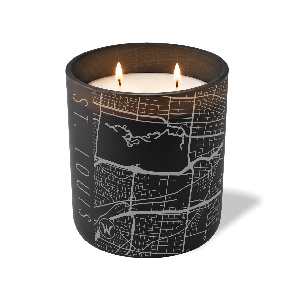 Wild Journey Custom Etched St Louis Map 12 oz Studio Series Candle in Black