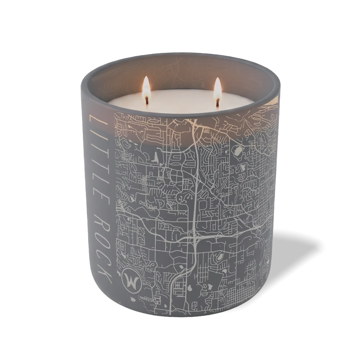 Wild Journey Custom Etched Little Rock AR Map 12 oz Studio Series Candle in Graphite