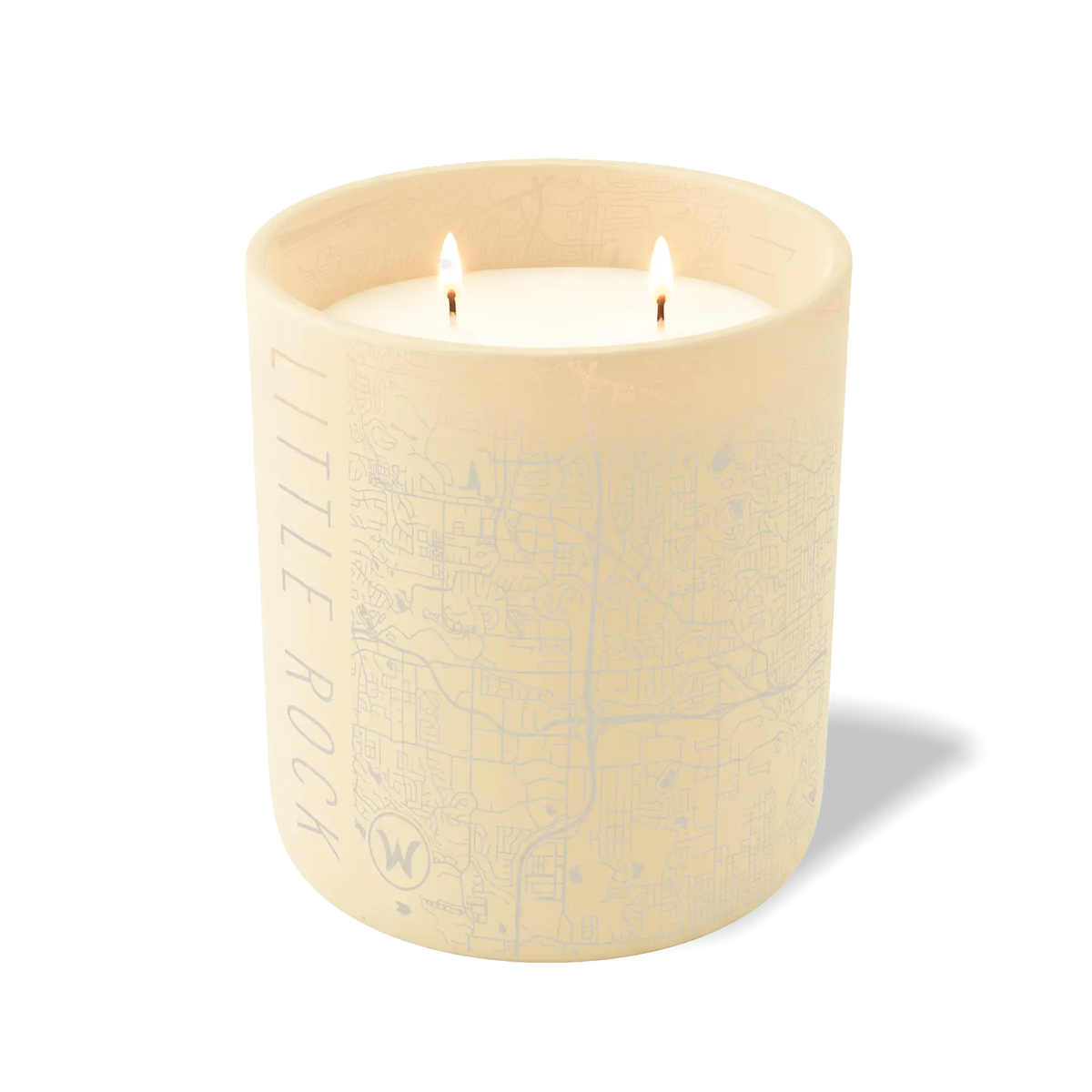 Wild Journey Custom Etched Little Rock AR Map 12 oz Studio Series Candle in Sand