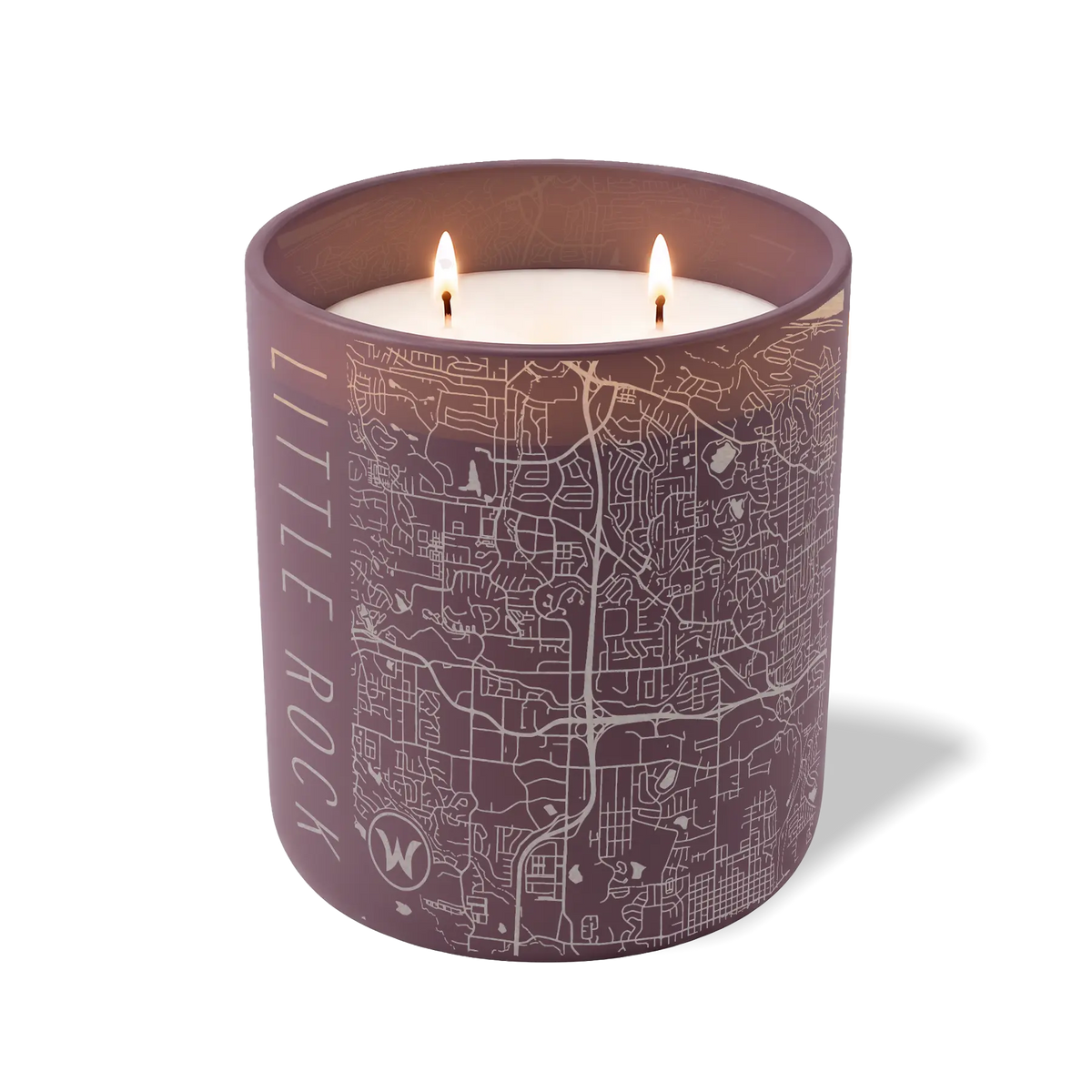 Wild Journey Custom Etched Little Rock AR Map 12 oz Studio Series Candle in Velvet Plum