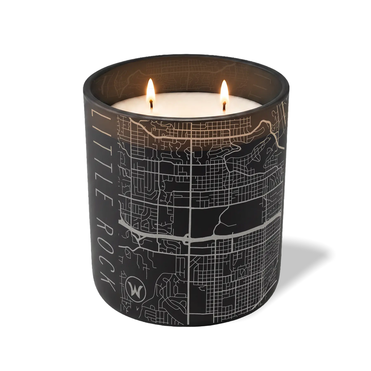 Wild Journey Custom Etched Little Rock AR Map 12 oz Studio Series Candle in Black