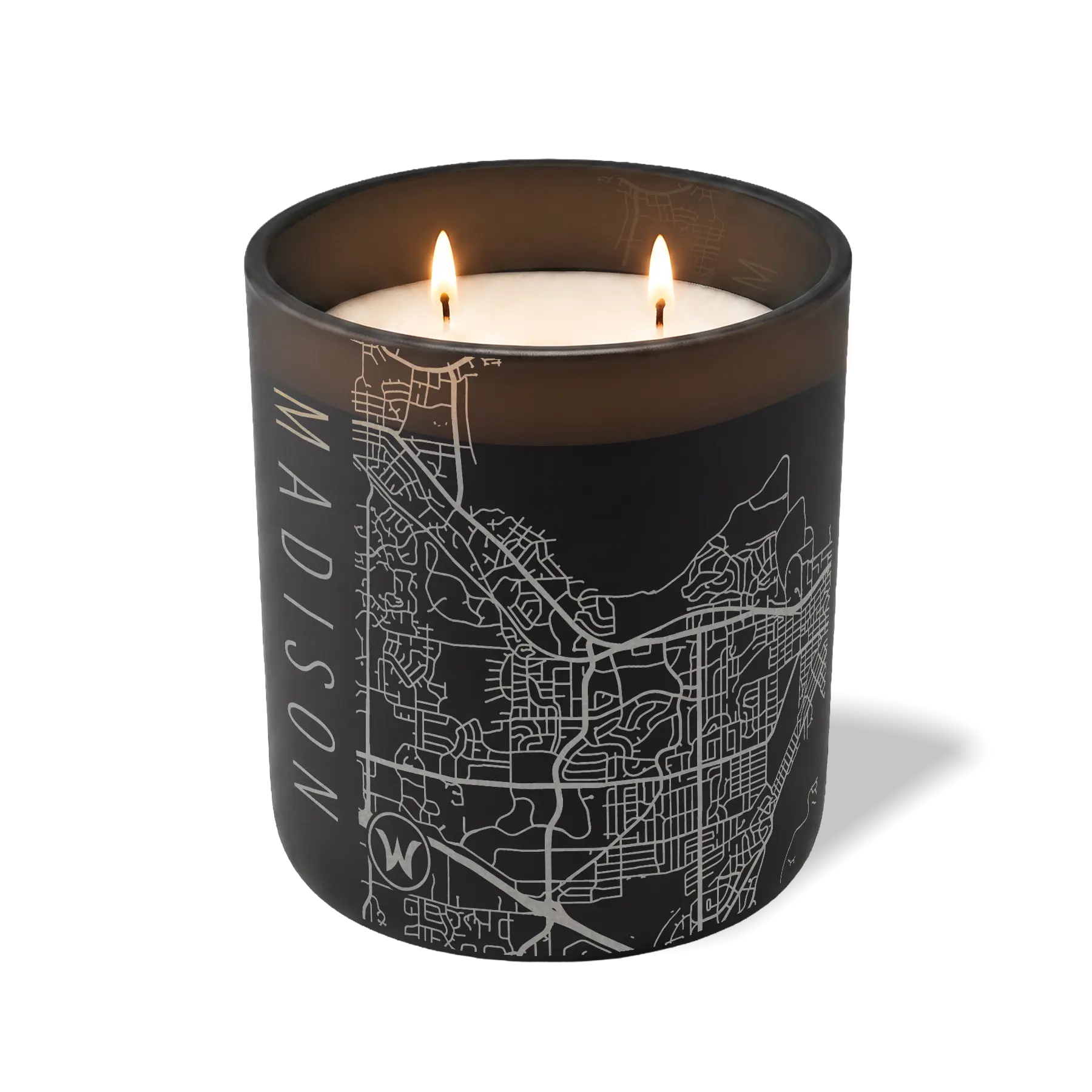 Wild Journey Custom Etched Madison WI Map 12 oz Studio Series Candle in Black