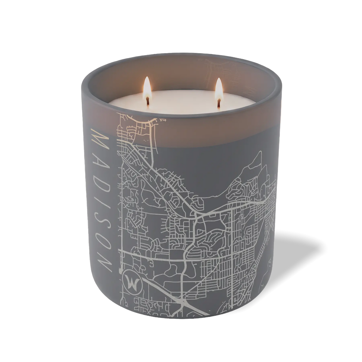Wild Journey Custom Etched Madison WI Map 12 oz Studio Series Candle in Graphite