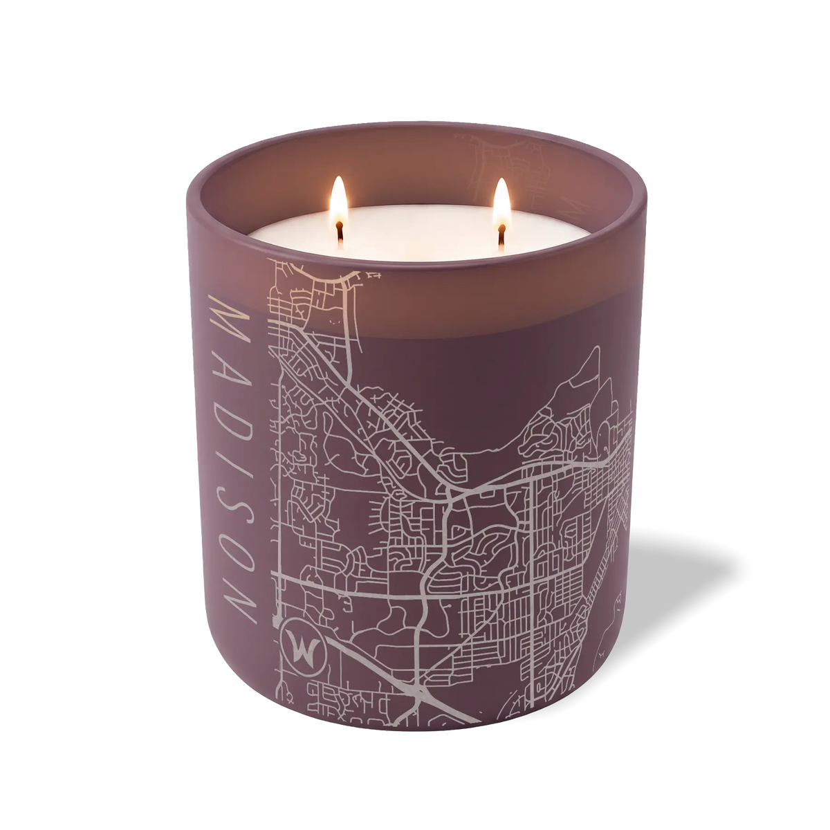 Wild Journey Custom Etched Madison WI Map 12 oz Studio Series Candle in Velvet Plum