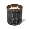 Wild Journey Custom Etched Oklahoma City Map 12 oz Studio Series Candle in Black