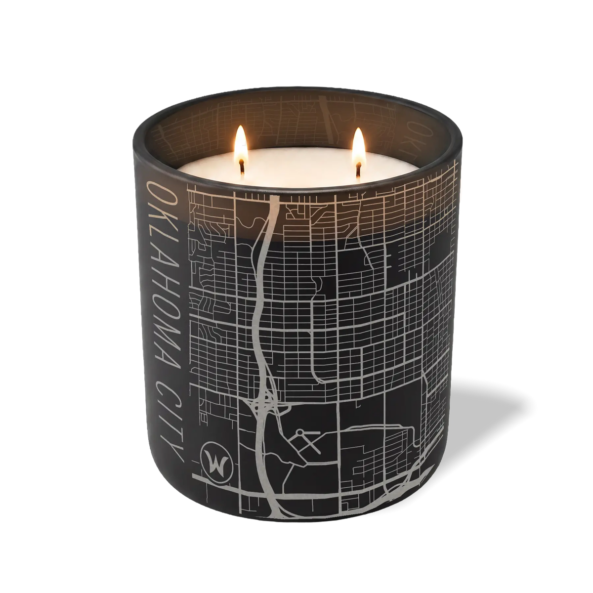 Wild Journey Custom Etched Oklahoma City Map 12 oz Studio Series Candle in Black
