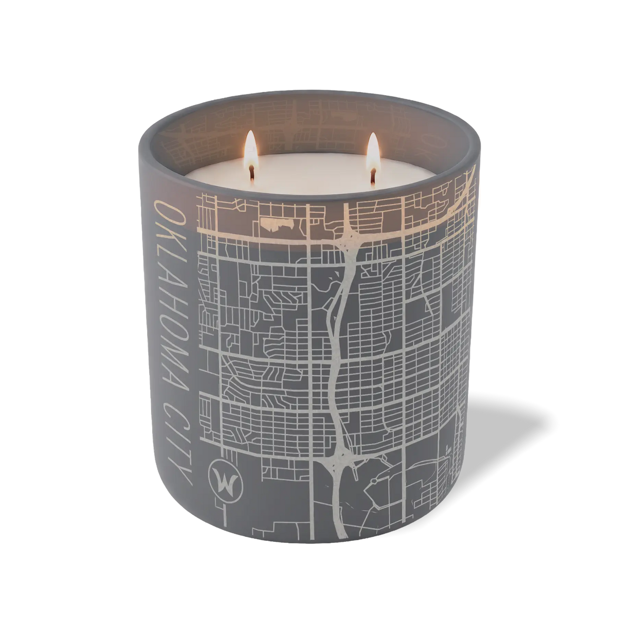 Wild Journey Custom Etched Oklahoma City Map 12 oz Studio Series Candle in Graphite
