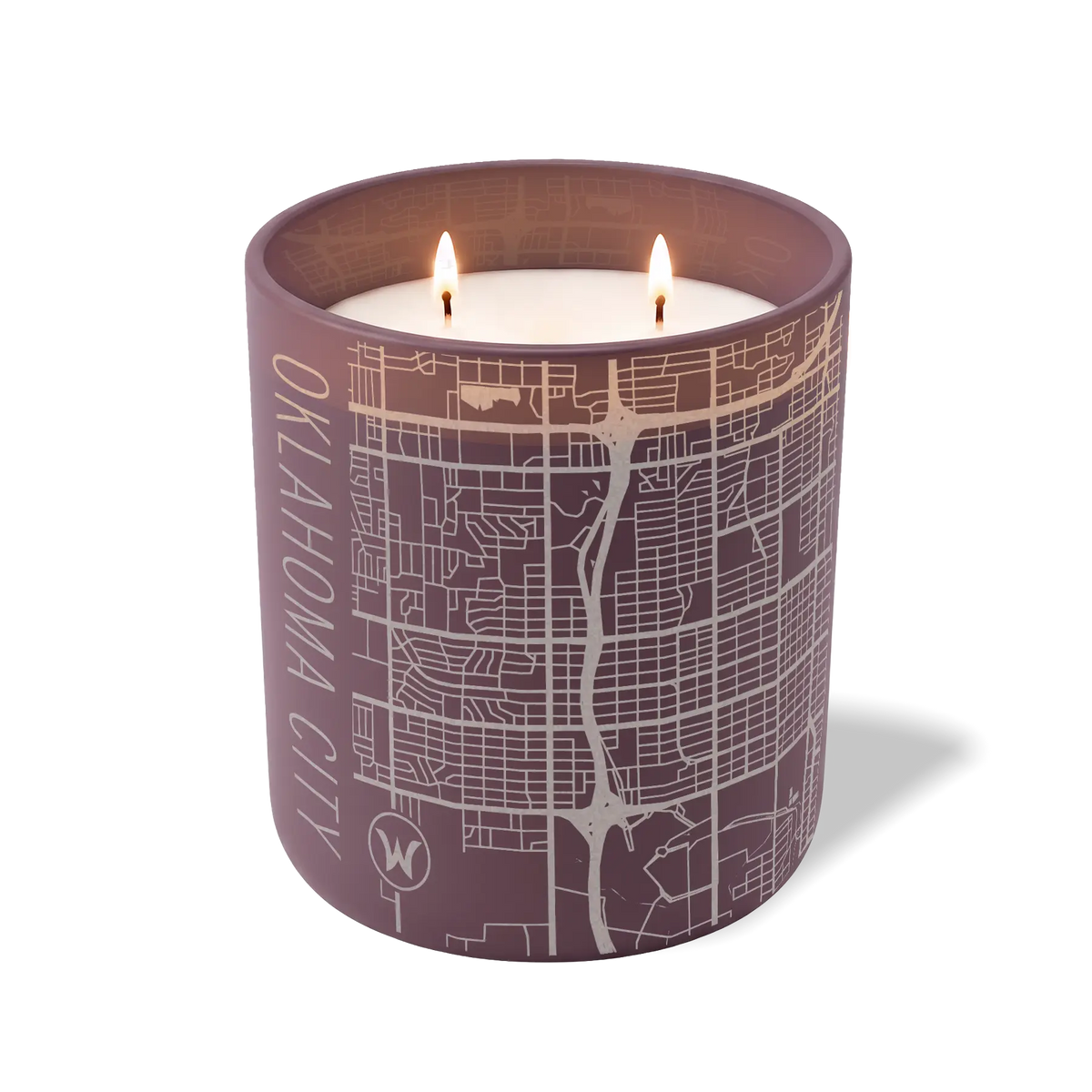 Wild Journey Custom Etched Oklahoma City Map 12 oz Studio Series Candle in Velvet Plum