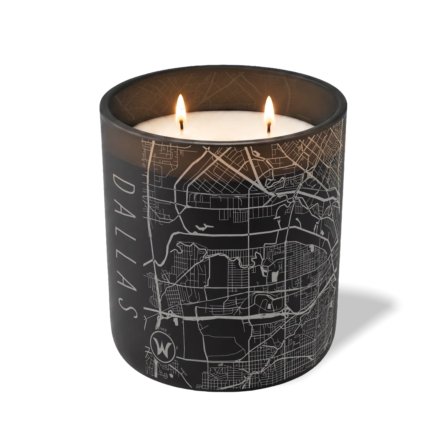Wild Journey Custom Etched Dallas Map 12 oz Studio Series Candle in Black
