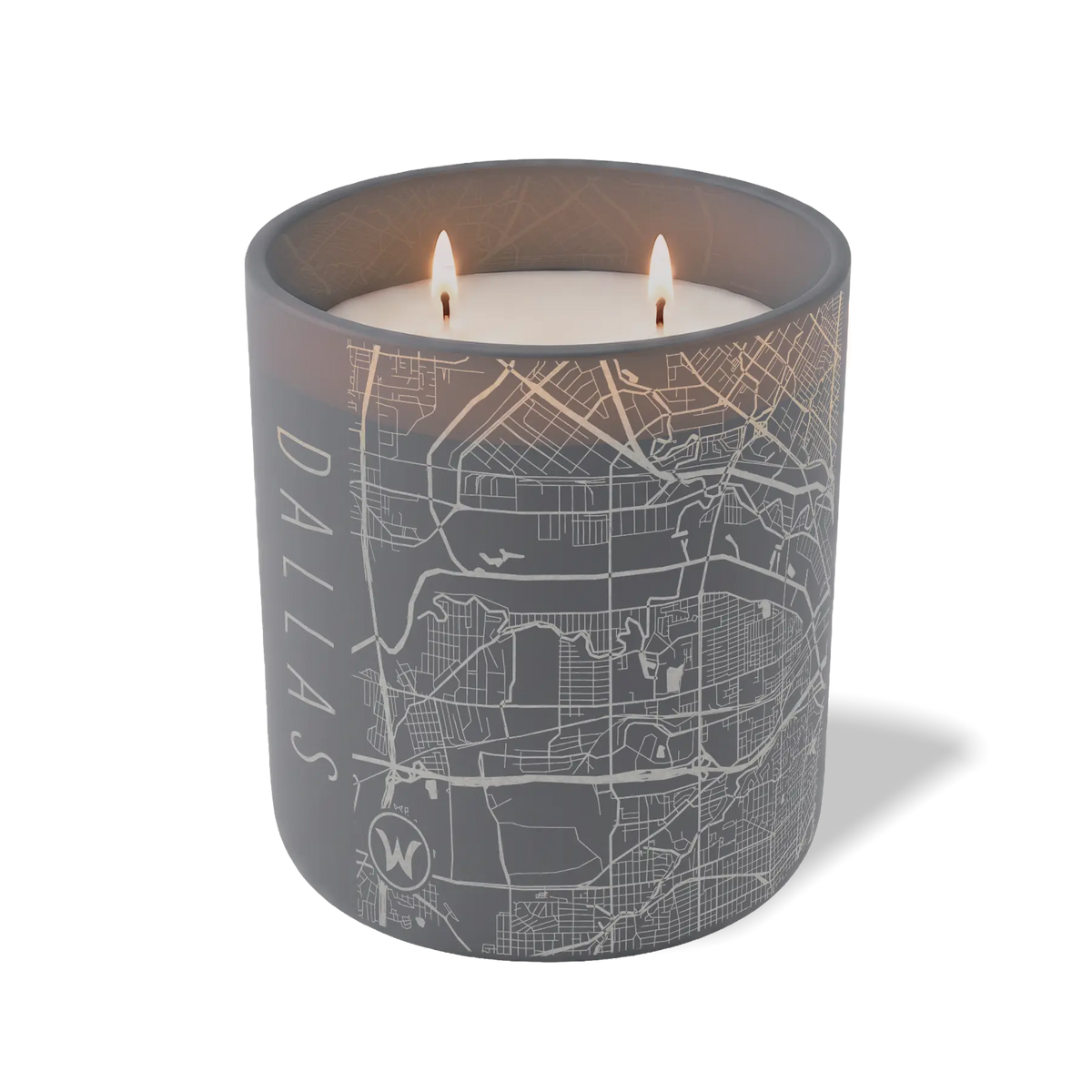 Wild Journey Custom Etched Dallas Map 12 oz Studio Series Candle in Graphite