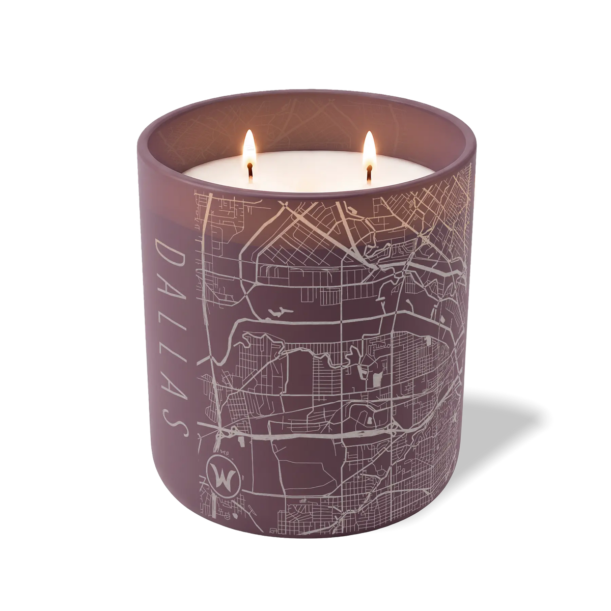 Wild Journey Custom Etched Dallas Map 12 oz Studio Series Candle in Velvet Plum