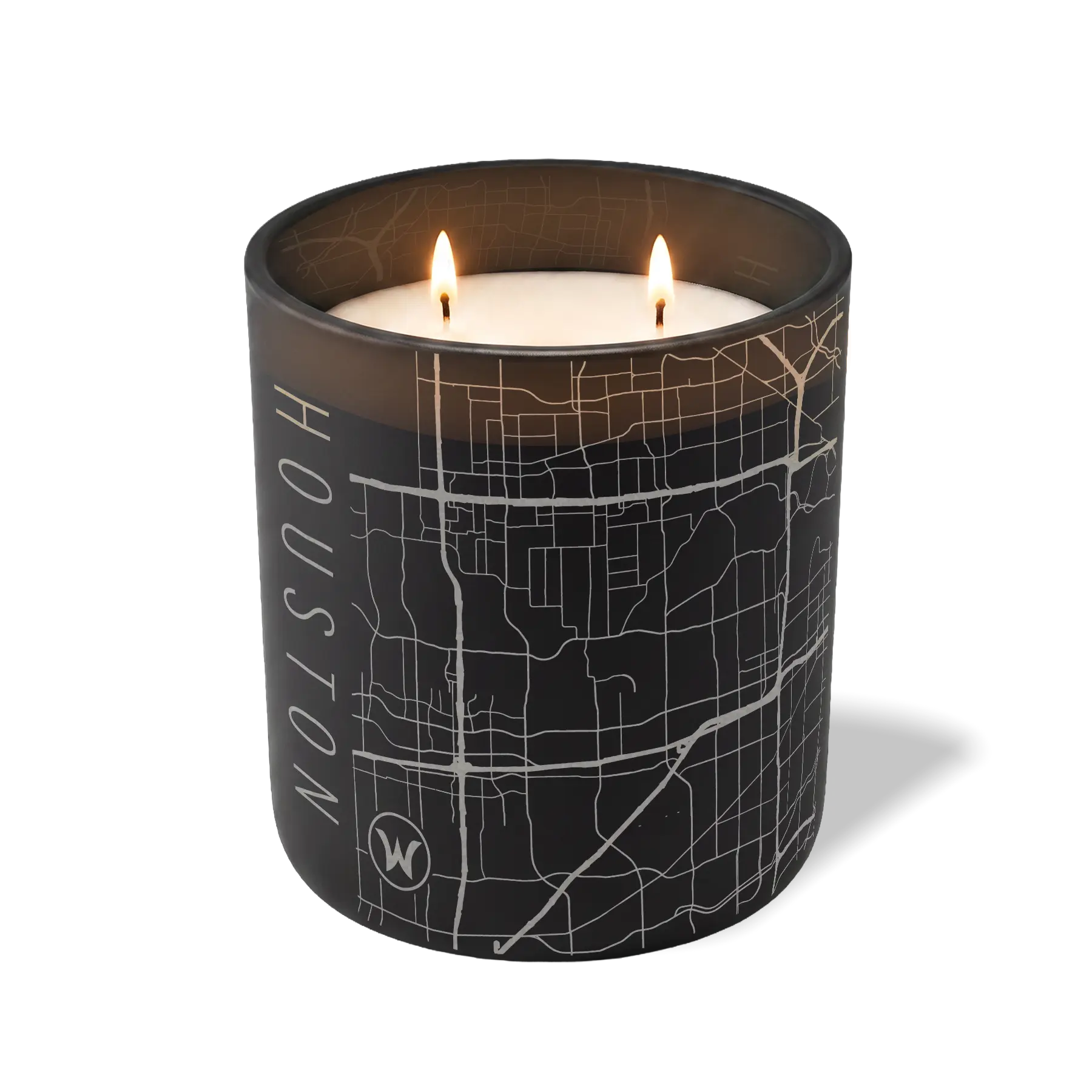 Wild Journey Custom Etched Houston Map 12 oz Studio Series Candle in Black