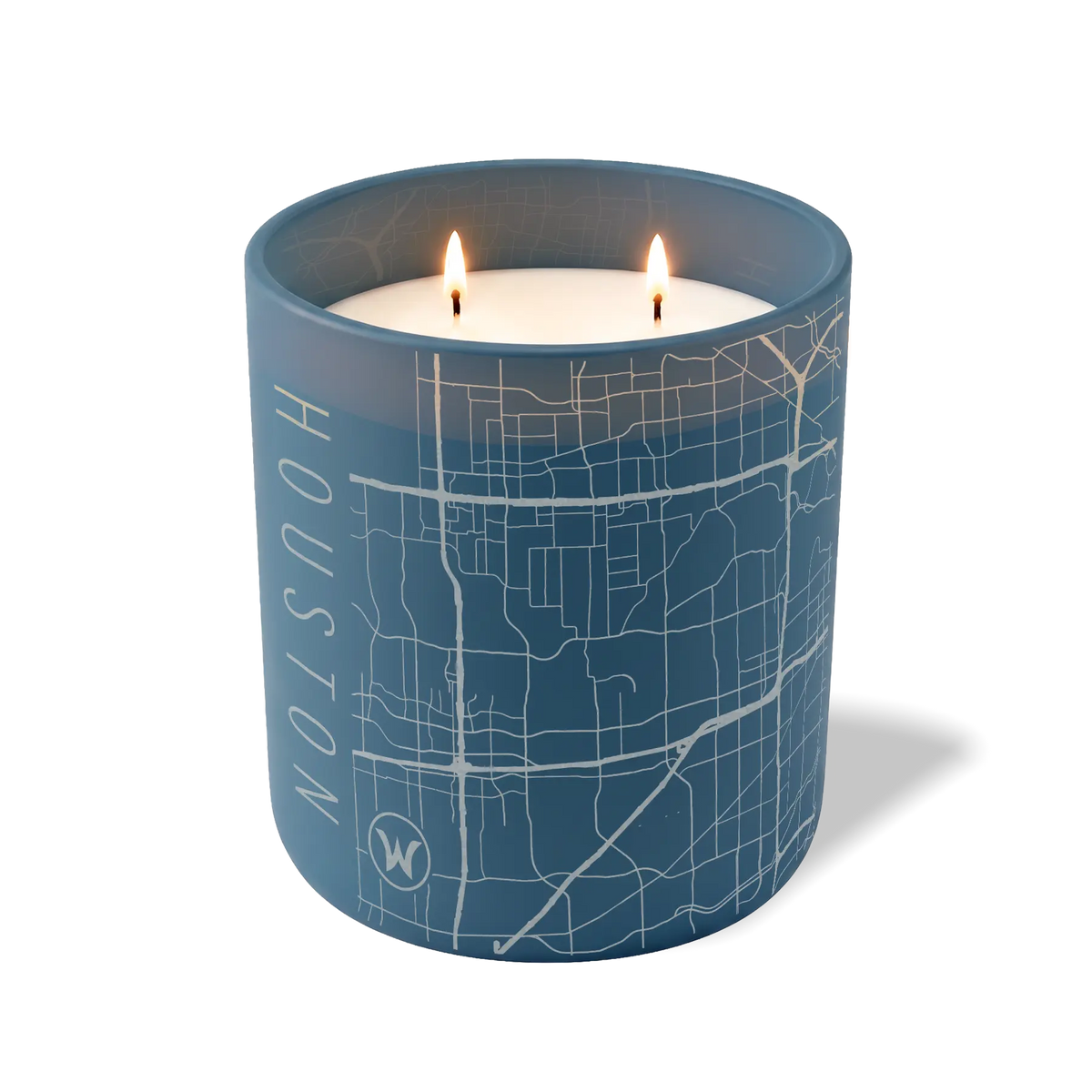 Wild Journey Custom Etched Houston Map 12 oz Studio Series Candle in Cobalt