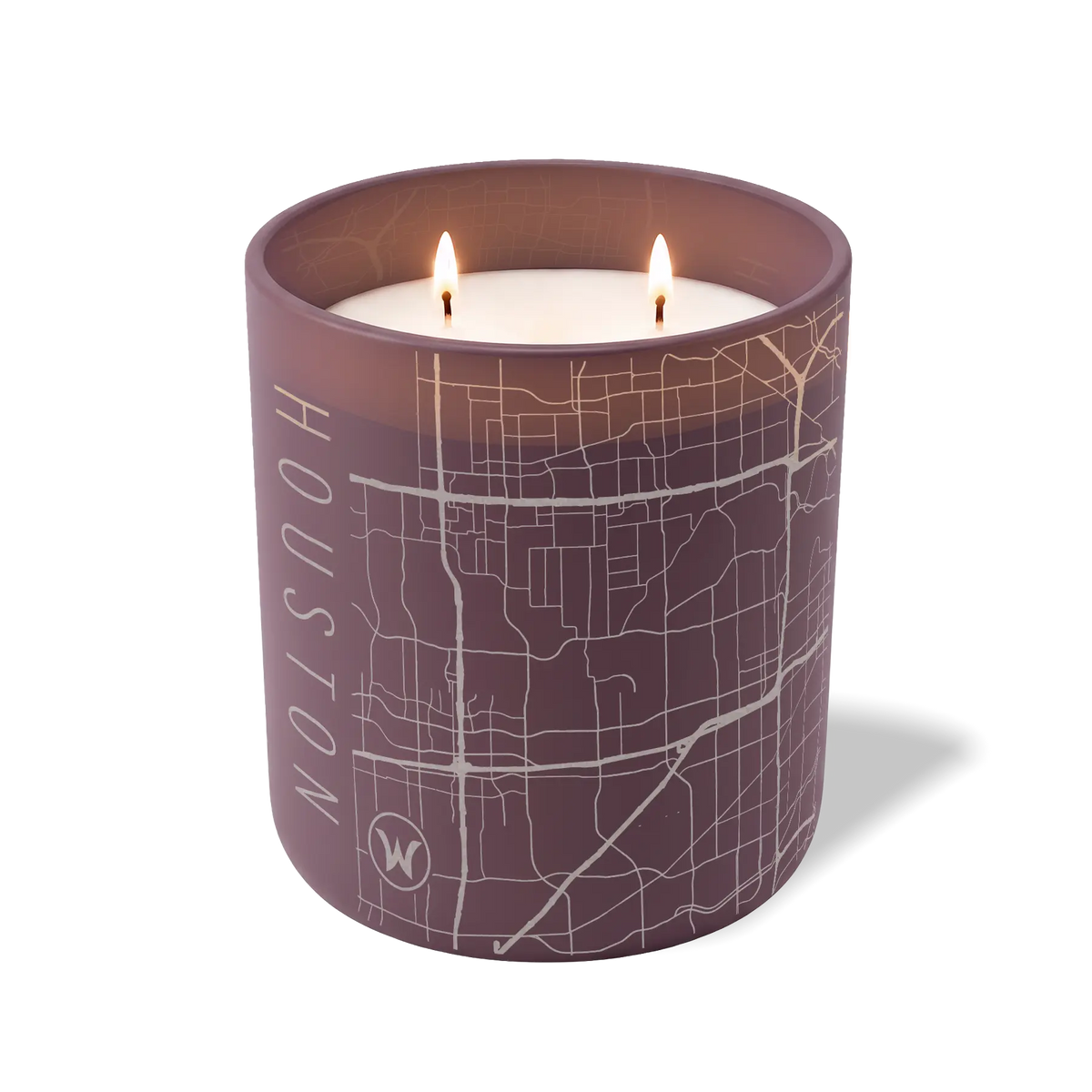 Wild Journey Custom Etched Houston Map 12 oz Studio Series Candle in Velvet Plum