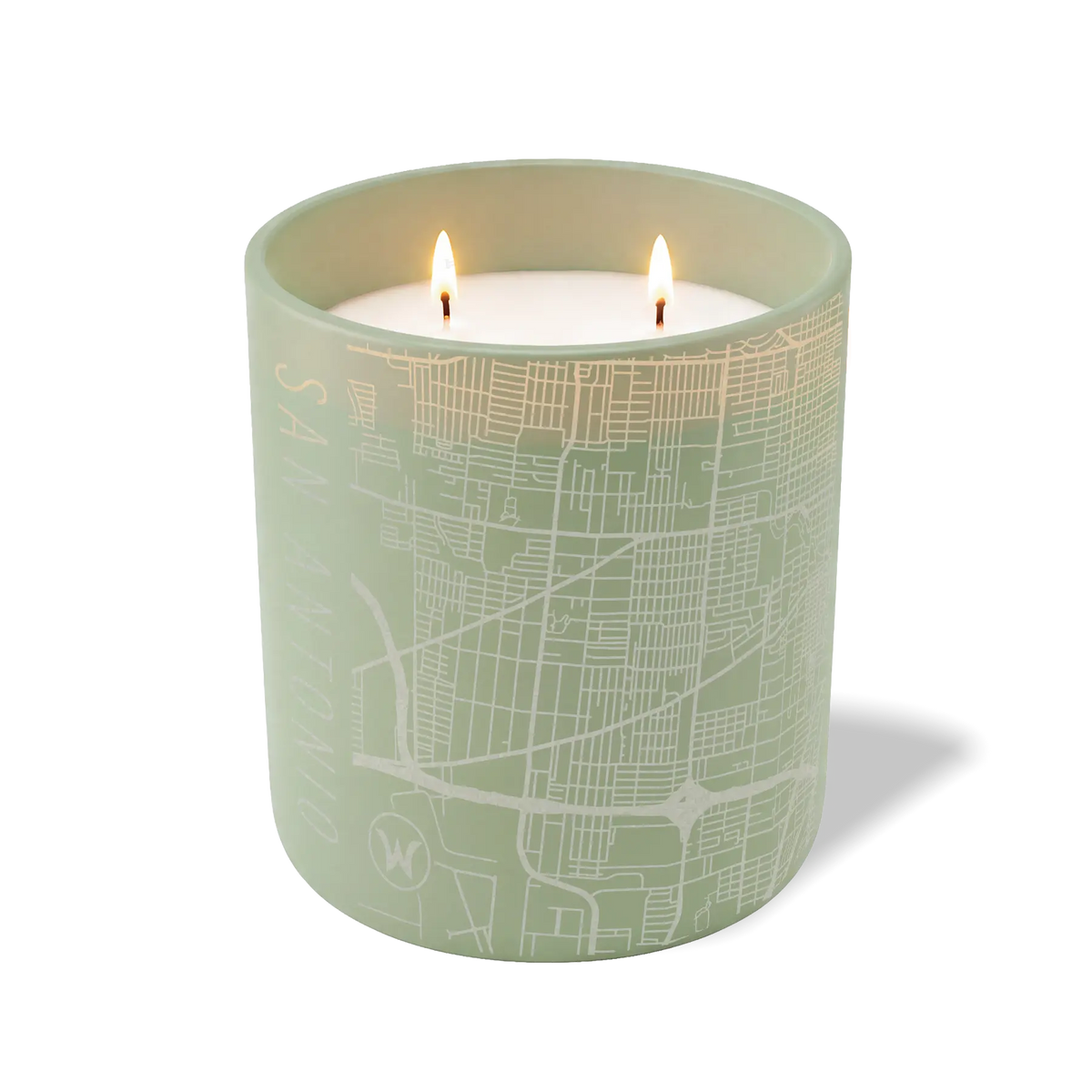 Wild Journey Custom Etched San Antonio Map 12 oz Studio Series Candle in Meadow