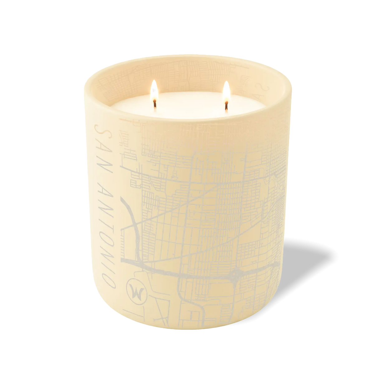 Wild Journey Custom Etched San Antonio Map 12 oz Studio Series Candle in Sand