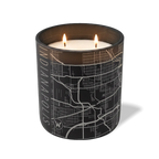 Wild Journey Custom Etched Indianapolis Map 12 oz Studio Series Candle in Black