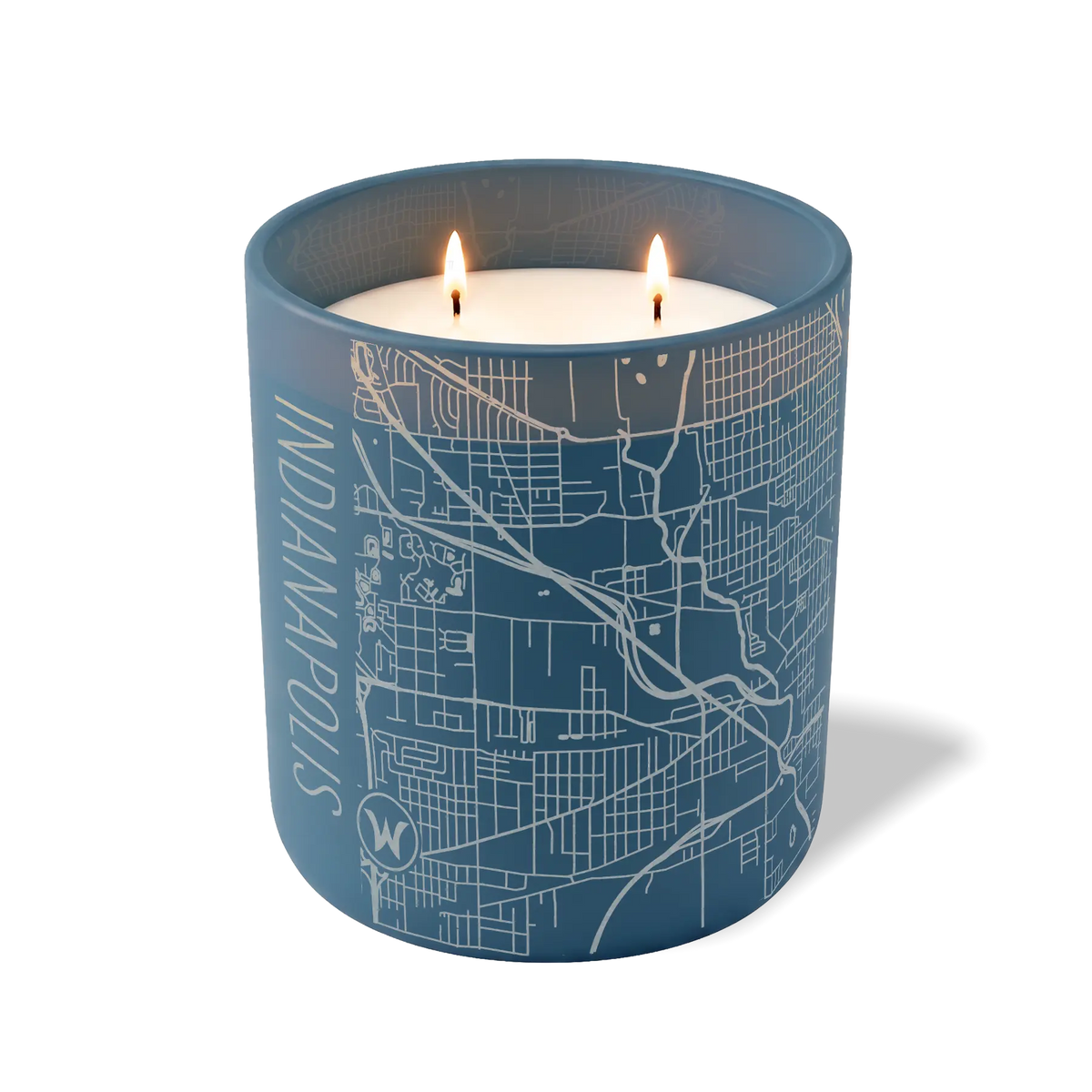 Wild Journey Custom Etched Indianapolis Map 12 oz Studio Series Candle in Cobalt