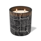 Wild Journey Custom Etched Indianapolis Map 12 oz Studio Series Candle in Black