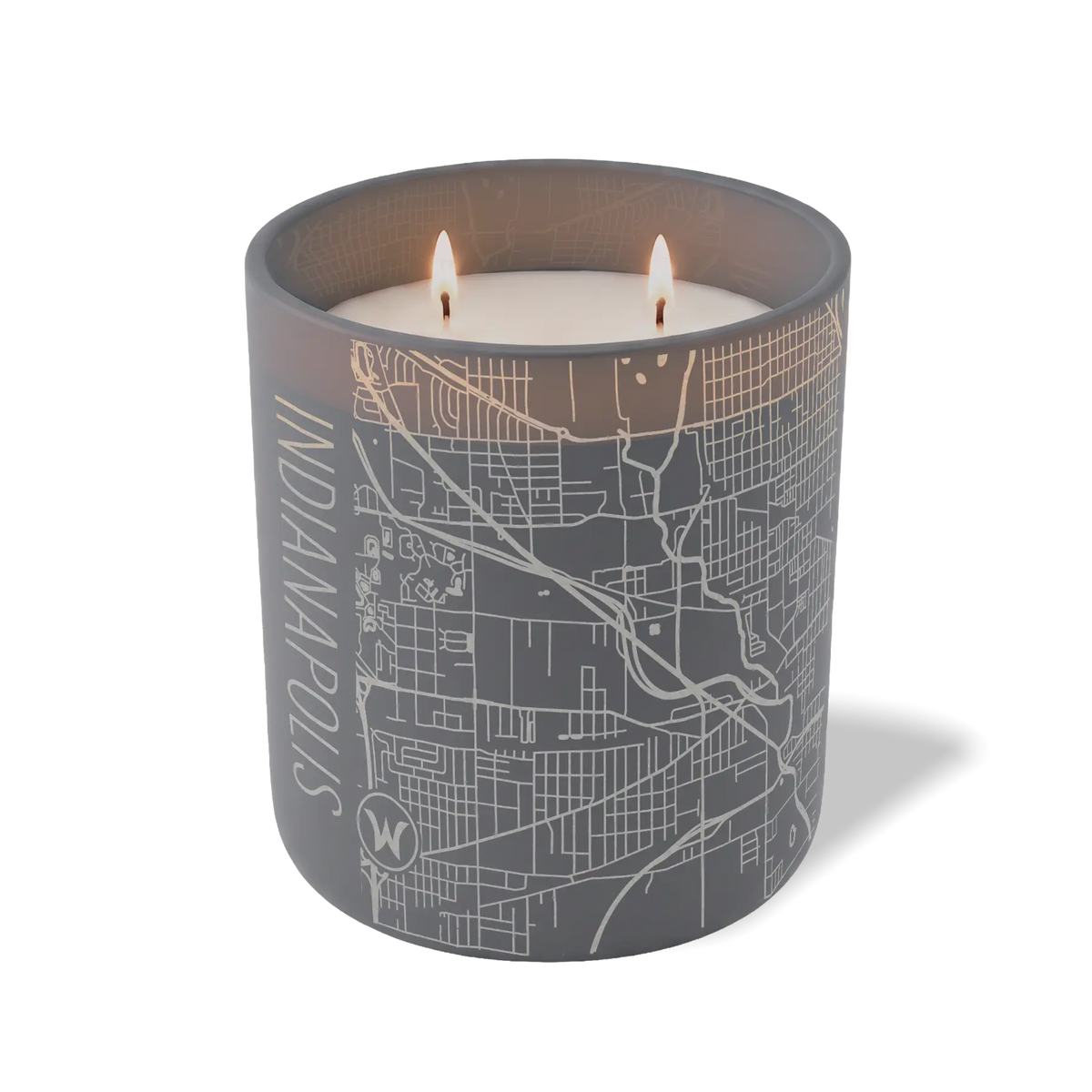 Wild Journey Custom Etched Indianapolis Map 12 oz Studio Series Candle in Graphite