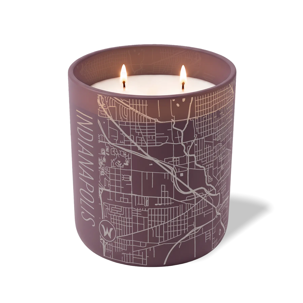 Wild Journey Custom Etched Indianapolis Map 12 oz Studio Series Candle in Velvet Plum
