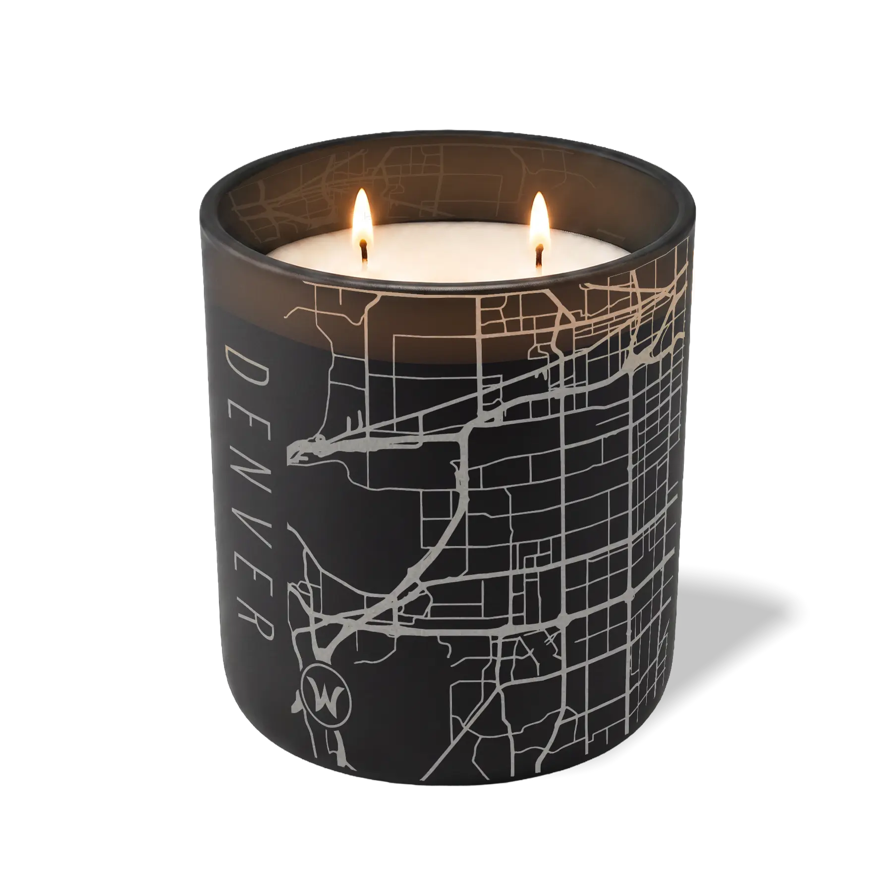 Wild Journey Custom Etched Denver Map 12 oz Studio Series Candle in Black