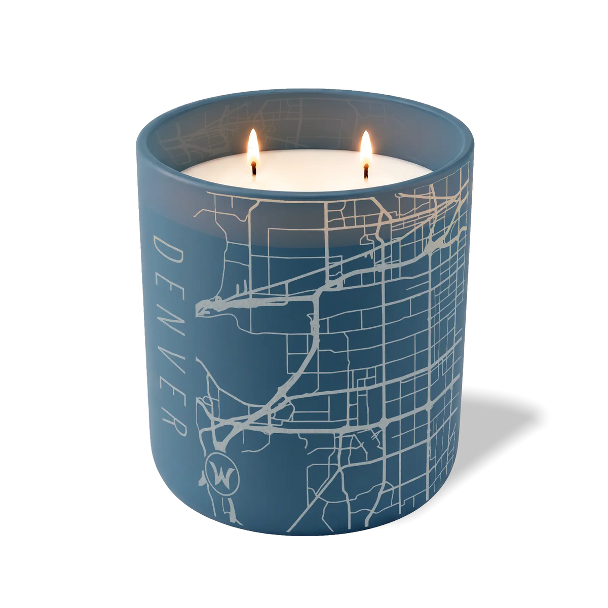 Wild Journey Custom Etched Denver Map 12 oz Studio Series Candle in Cobalt