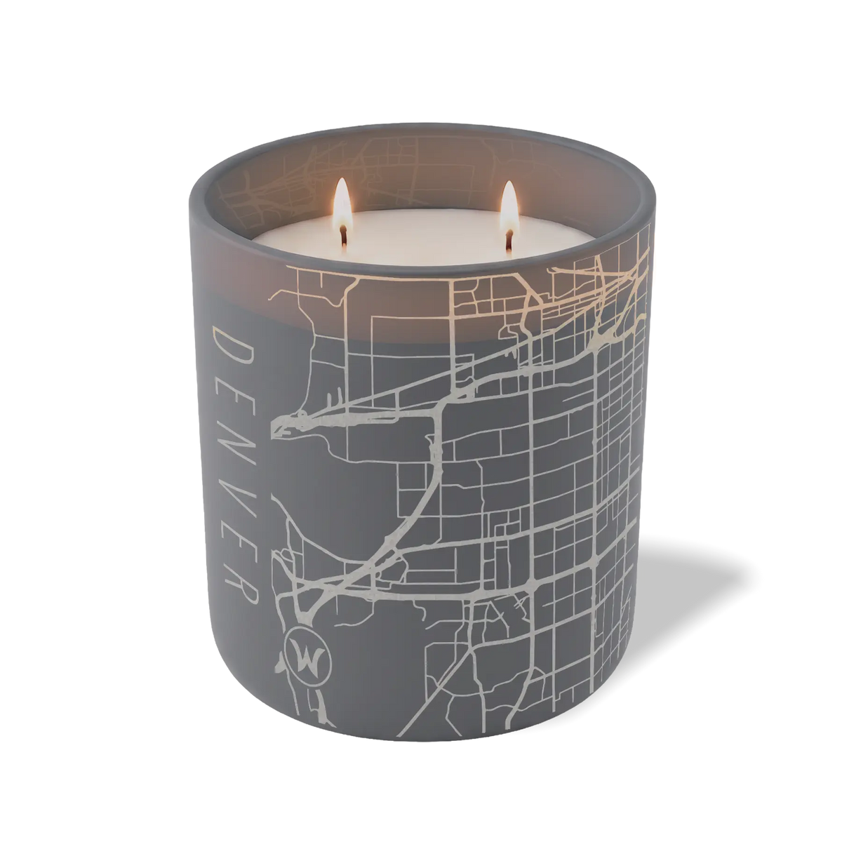 Wild Journey Custom Etched Denver Map 12 oz Studio Series Candle in Graphite