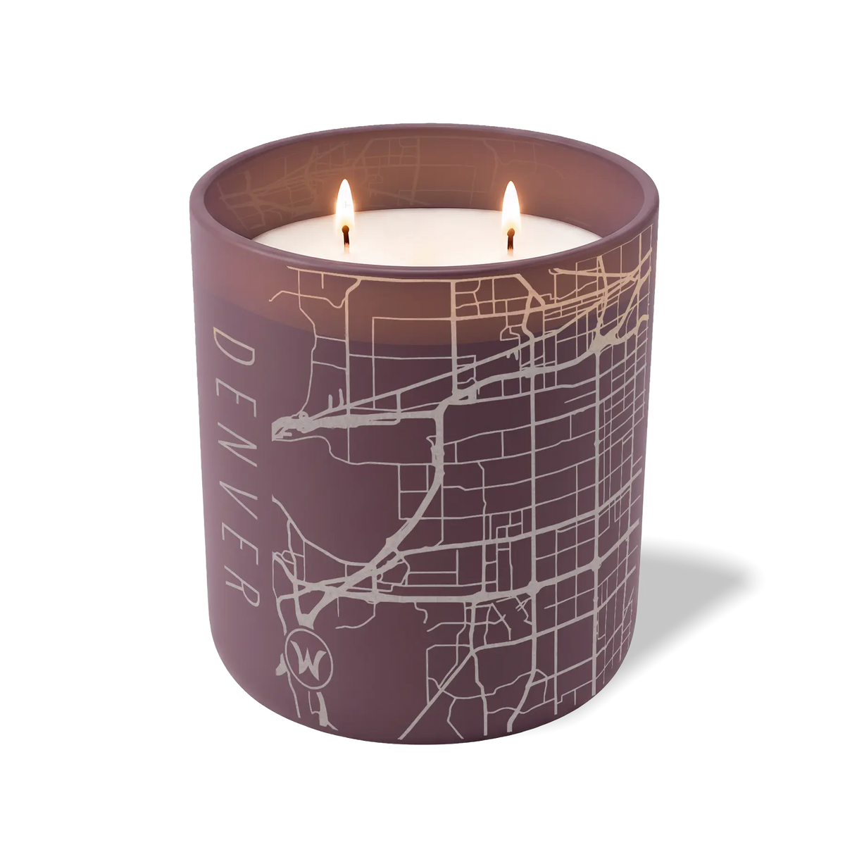 Wild Journey Custom Etched Denver Map 12 oz Studio Series Candle in Velvet Plum