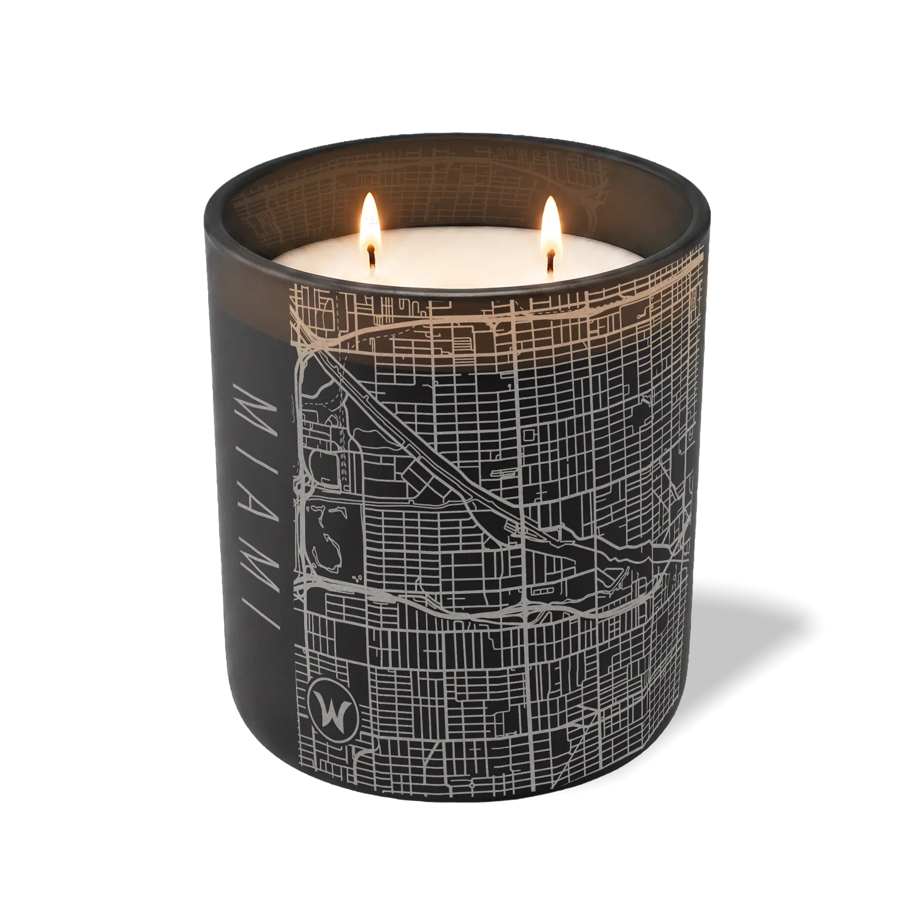 Wild Journey Custom Etched Miami Map 12 oz Studio Series Candle in Black