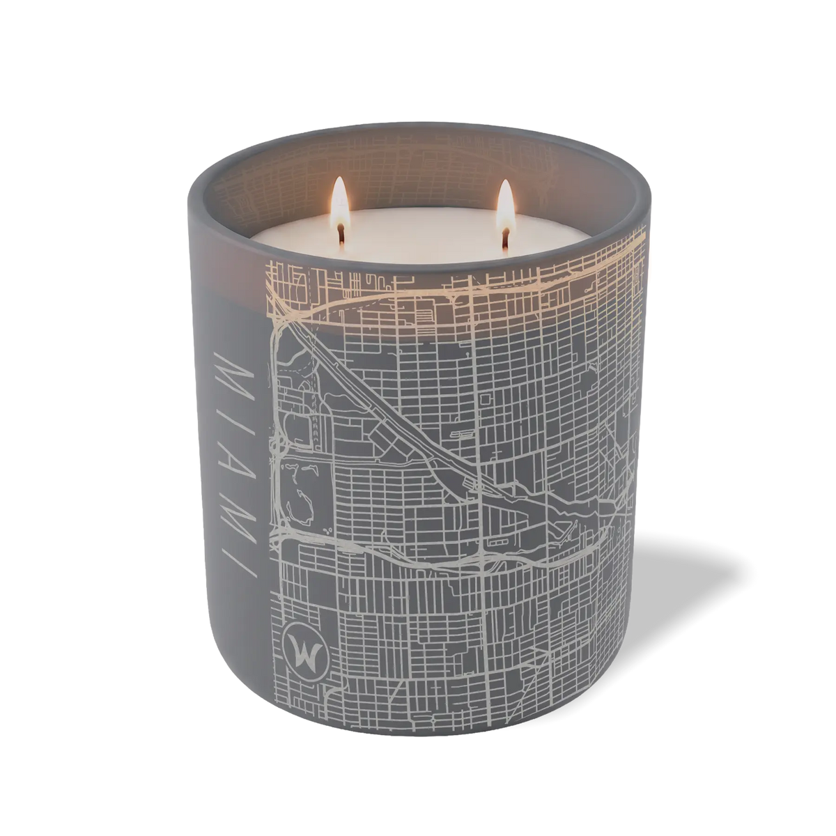 Wild Journey Custom Etched Miami Map 12 oz Studio Series Candle in Graphite