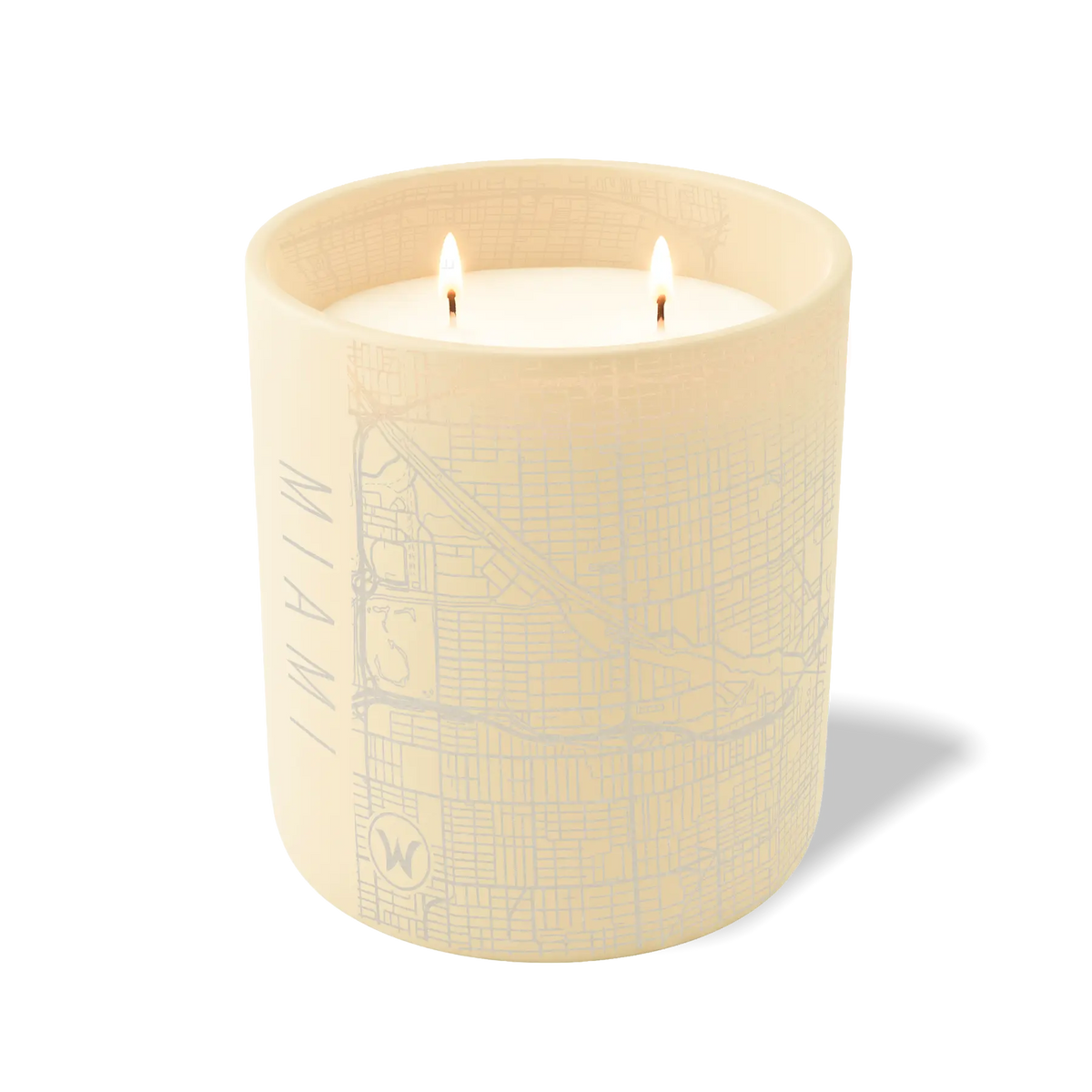 Wild Journey Custom Etched Miami Map 12 oz Studio Series Candle in Sand