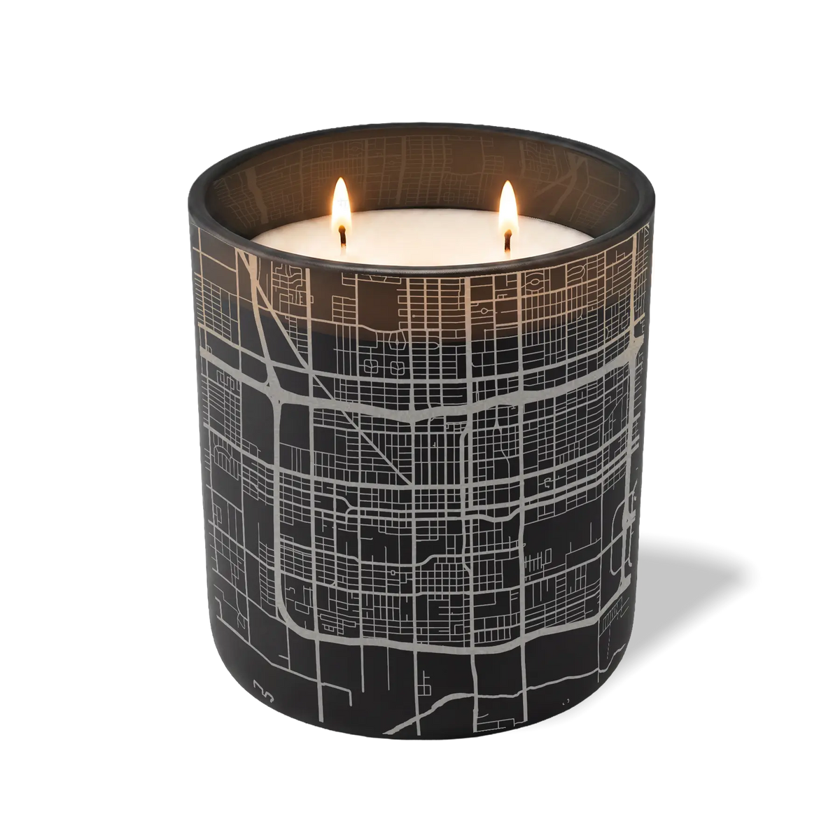 Wild Journey Custom Etched Phoenix Map 12 oz Studio Series Candle in Black