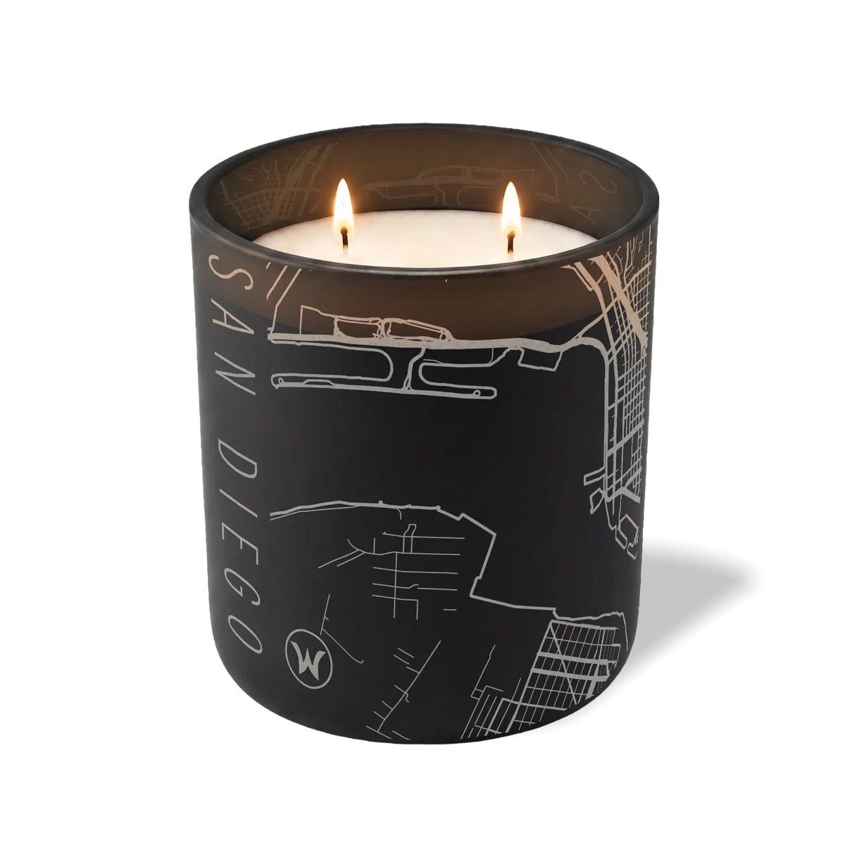 Wild Journey Custom Etched San Diego Map 12 oz Studio Series Candle in Black