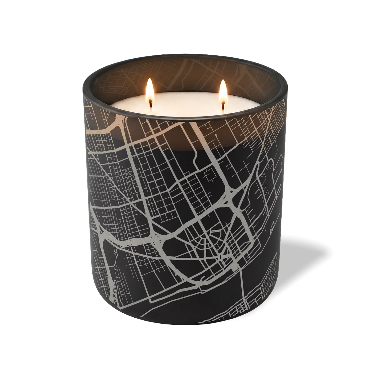 Wild Journey Custom Etched Detroit Map 12 oz Studio Series Candle in Black