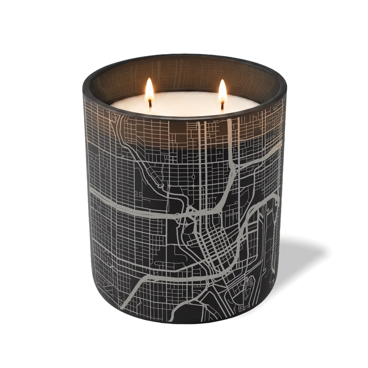 Wild Journey Custom Etched Tampa Map 12 oz Studio Series Candle in Black