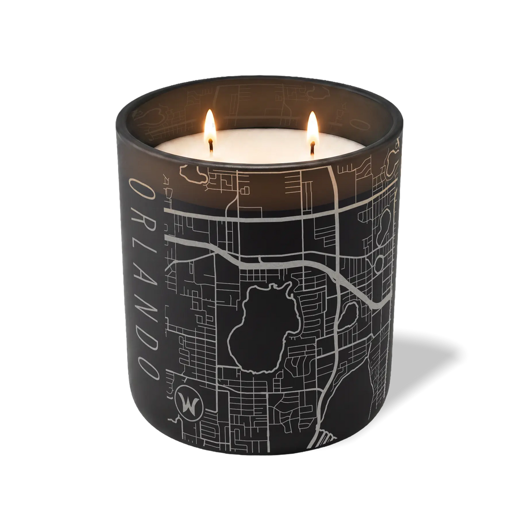 Wild Journey Custom Etched Orlando Map 12 oz Studio Series Candle in Black