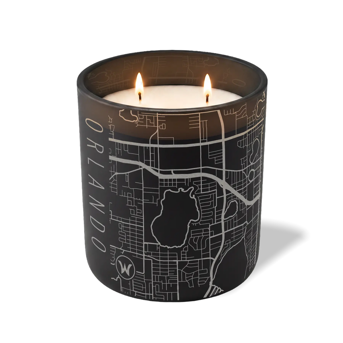Wild Journey Custom Etched Orlando Map 12 oz Studio Series Candle in Black