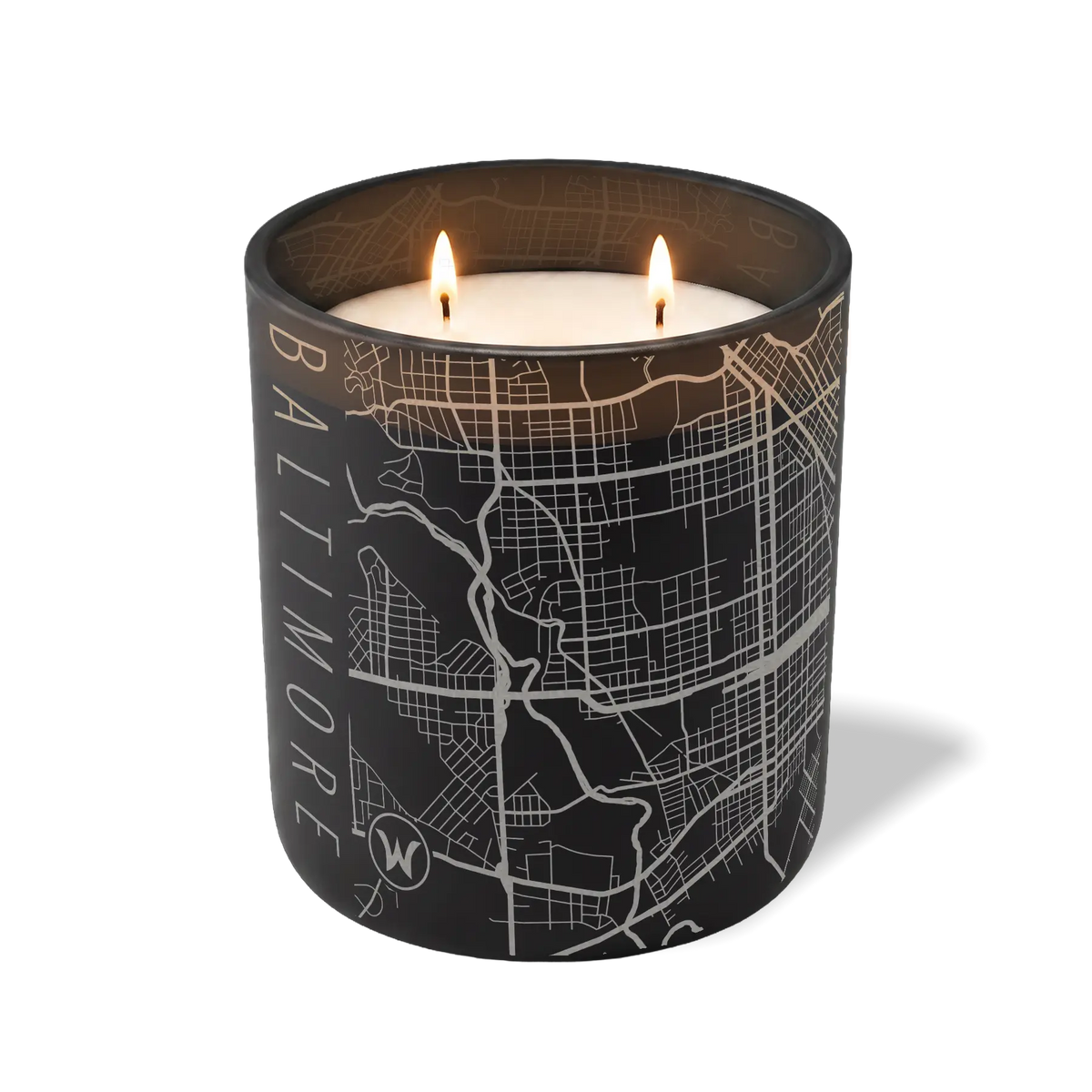 Wild Journey Custom Etched Baltimore Map 12 oz Studio Series Candle in Black