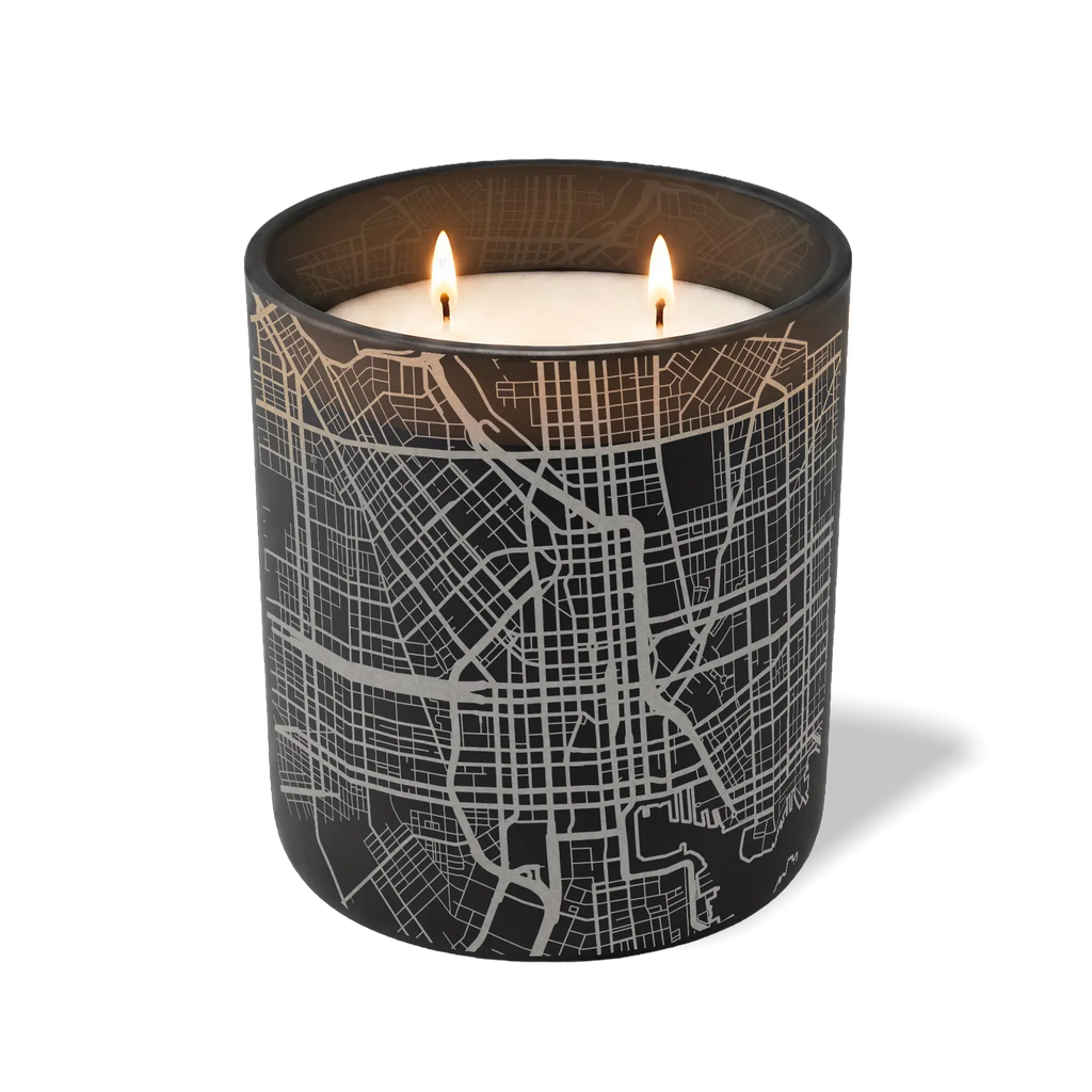 Wild Journey Custom Etched Baltimore Map 12 oz Studio Series Candle in Black