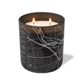 Wild Journey Custom Etched Columbus Map 12 oz Studio Series Candle in Black