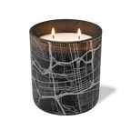 Wild Journey Custom Etched Columbus Map 12 oz Studio Series Candle in Black
