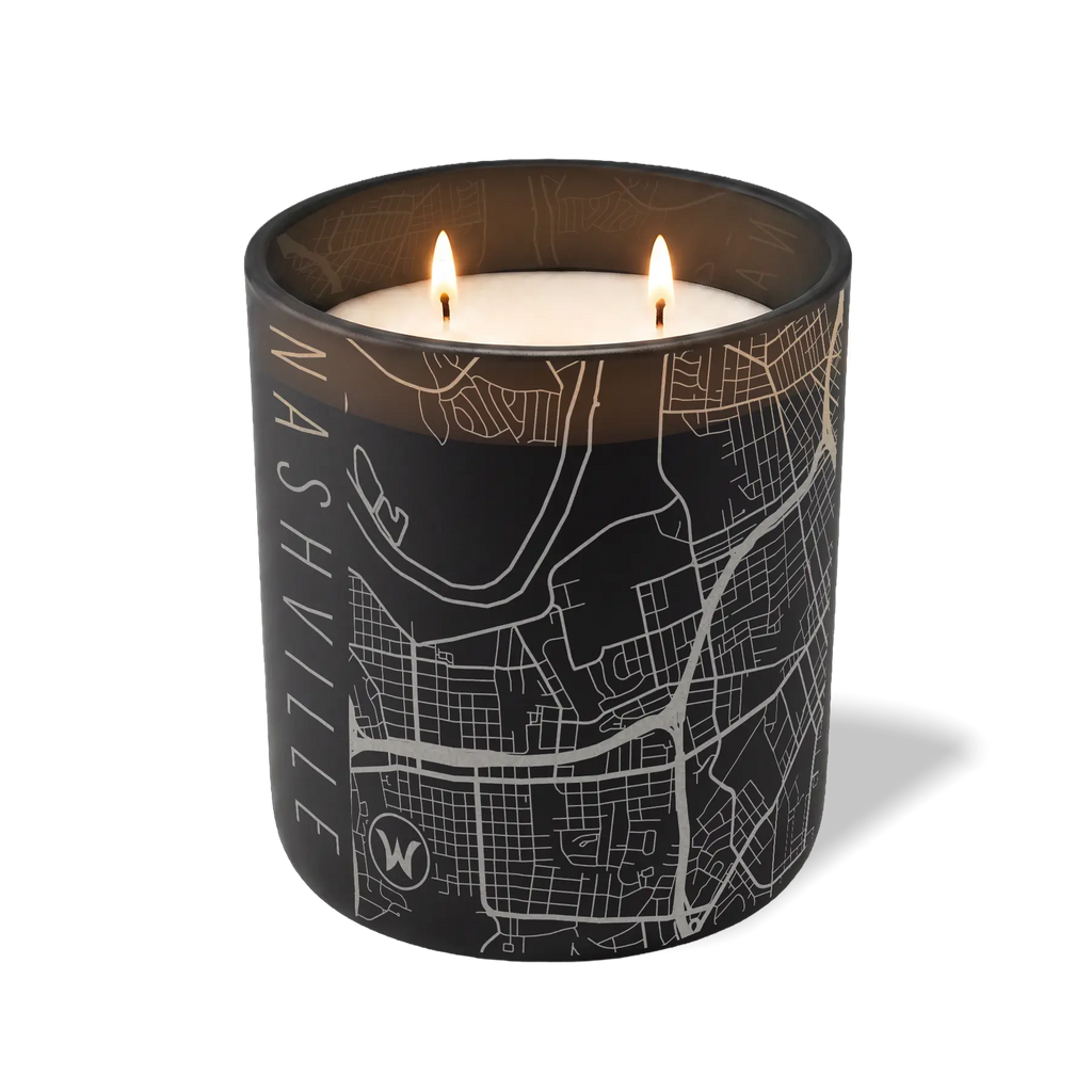Wild Journey Custom Etched Nashville Map 12 oz Studio Series Candle in Black